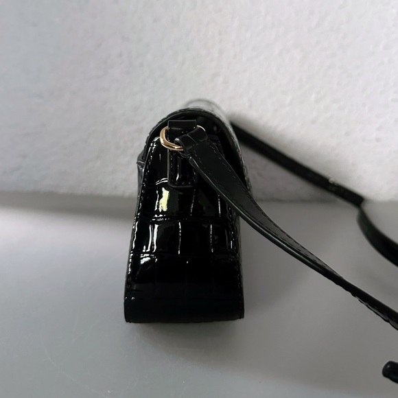 NWT‎ MICHAEL MICHAEL KORS KATYA MEDIUM FLAP CROSSBODY CROC-EMBOSSED IN BLACK - Picture 3 of 11